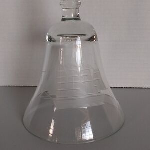 Glass Sailboat Bell 10 Inch Tall